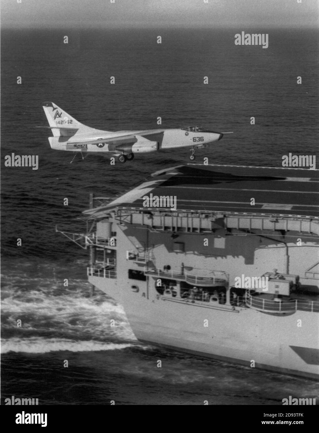 KA-3B Skywarrior VAK-308 atterraggio USS Ranger 1986. Foto Stock