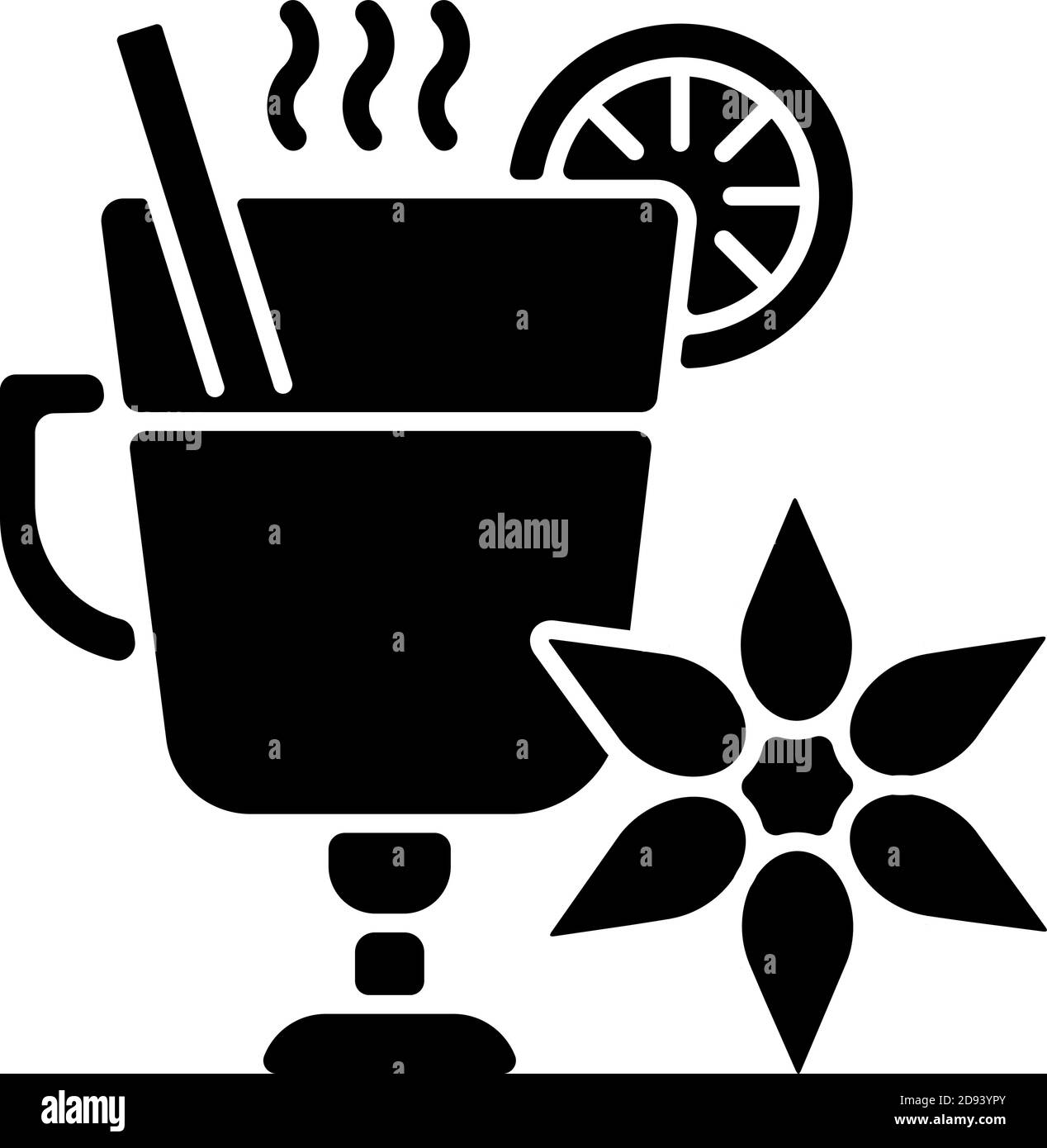 Simbolo glifo nero VIN brulé Illustrazione Vettoriale