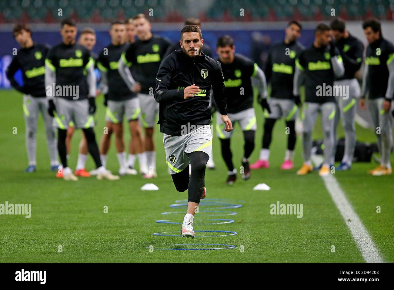 Mosca, Russia. 02 novembre 2020. Sessione di allenamento Atletico de Madrid a Mosca prima della partita di calcio della Champions League Lokomotiva vs Atletico de Madrid. 02 novembre 2020. Koke POOL/Atletico de Madrid/Cordon Press for Editorial Use Only Credit: CORDON PRESS/Alamy Live News Foto Stock