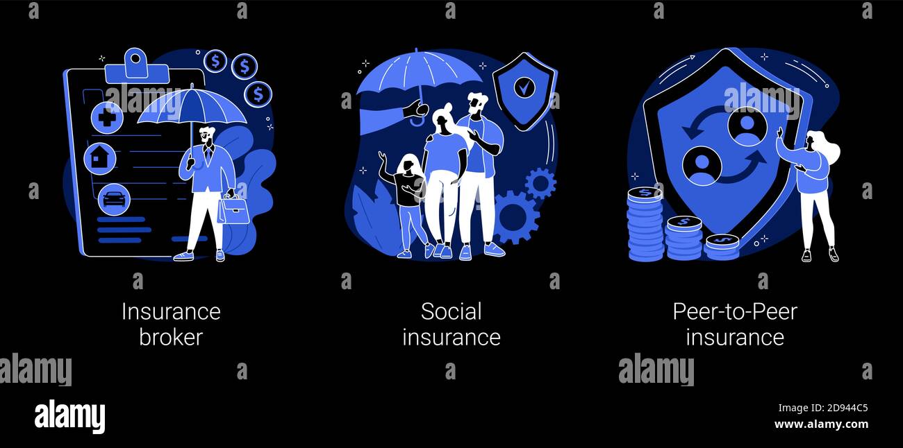 Illustrazioni vettoriali di concetto astratto di assicurazione del rischio. Illustrazione Vettoriale
