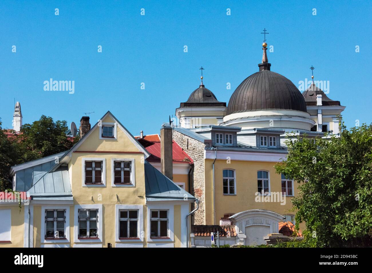 Edifici storici nella città vecchia, Tallinn, Estonia Foto Stock