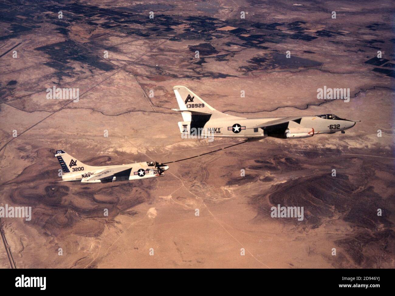 KA-3B VAQ-308 RIFORNIMENTO A-7A VA-303 ANNI '70. Foto Stock