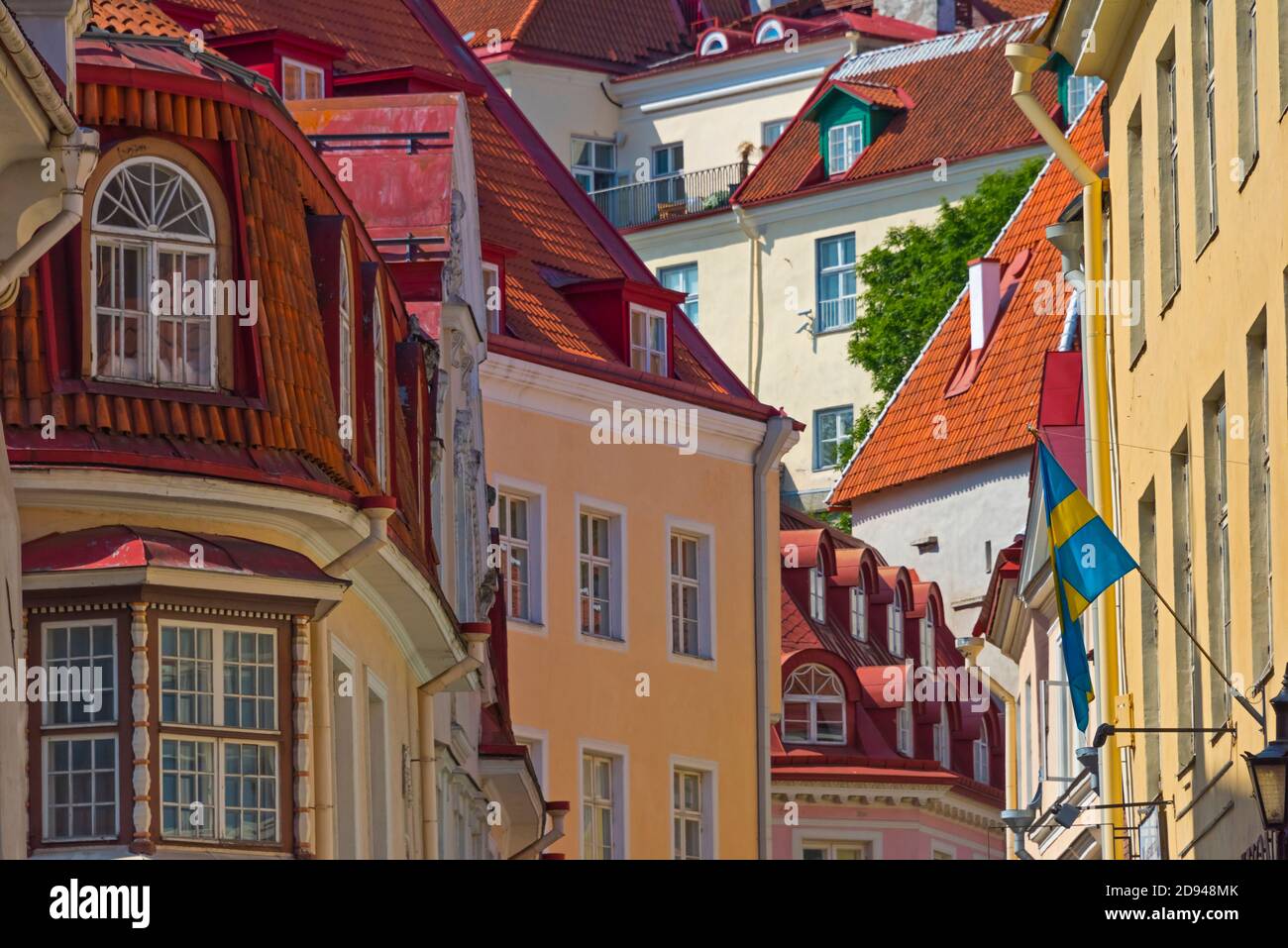 Edifici storici nella città vecchia, Tallinn, Estonia Foto Stock