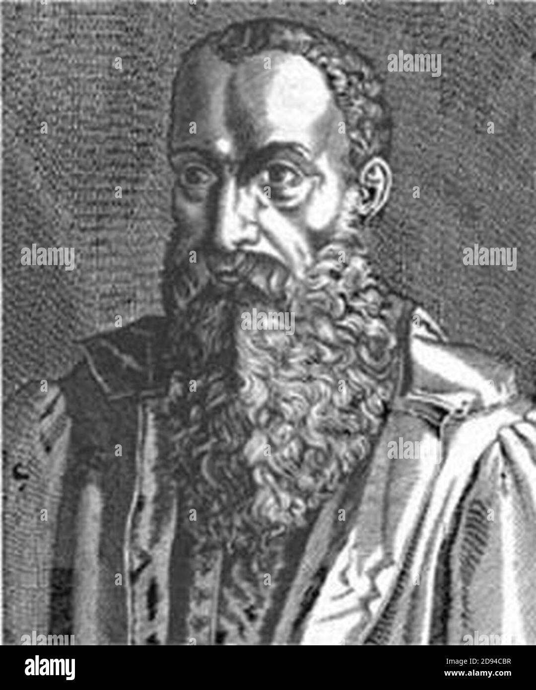 Julius Caesar Scaliger. Incisione di linea di N. de Larmessin - Isaac Bullart . Foto Stock