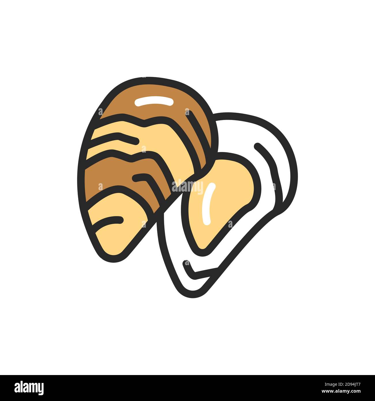 Icona della linea di colore delle ostriche. Pittogramma per pagina web, app mobile, promo. Illustrazione Vettoriale