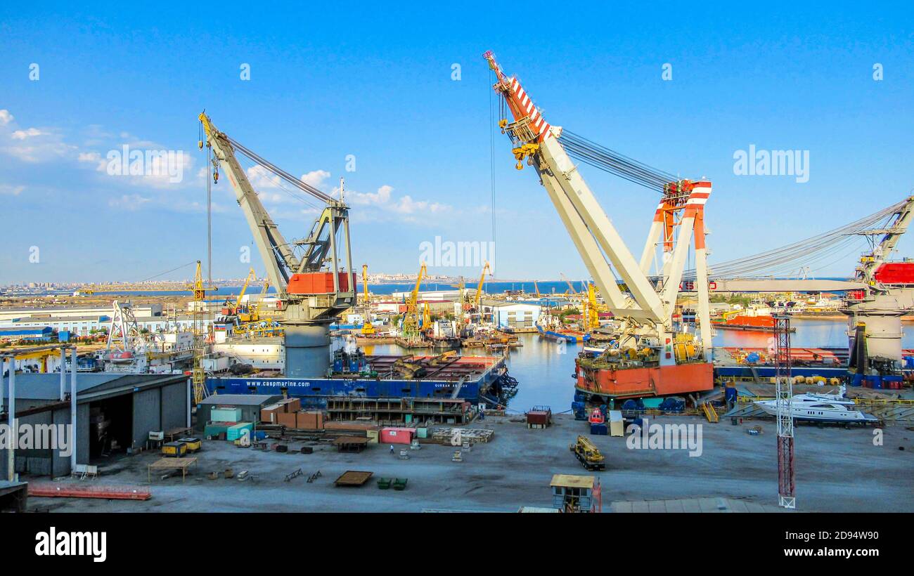 Baku, Azerbaigian, 5 luglio 2020 : stabilimento navale di Baku Foto Stock