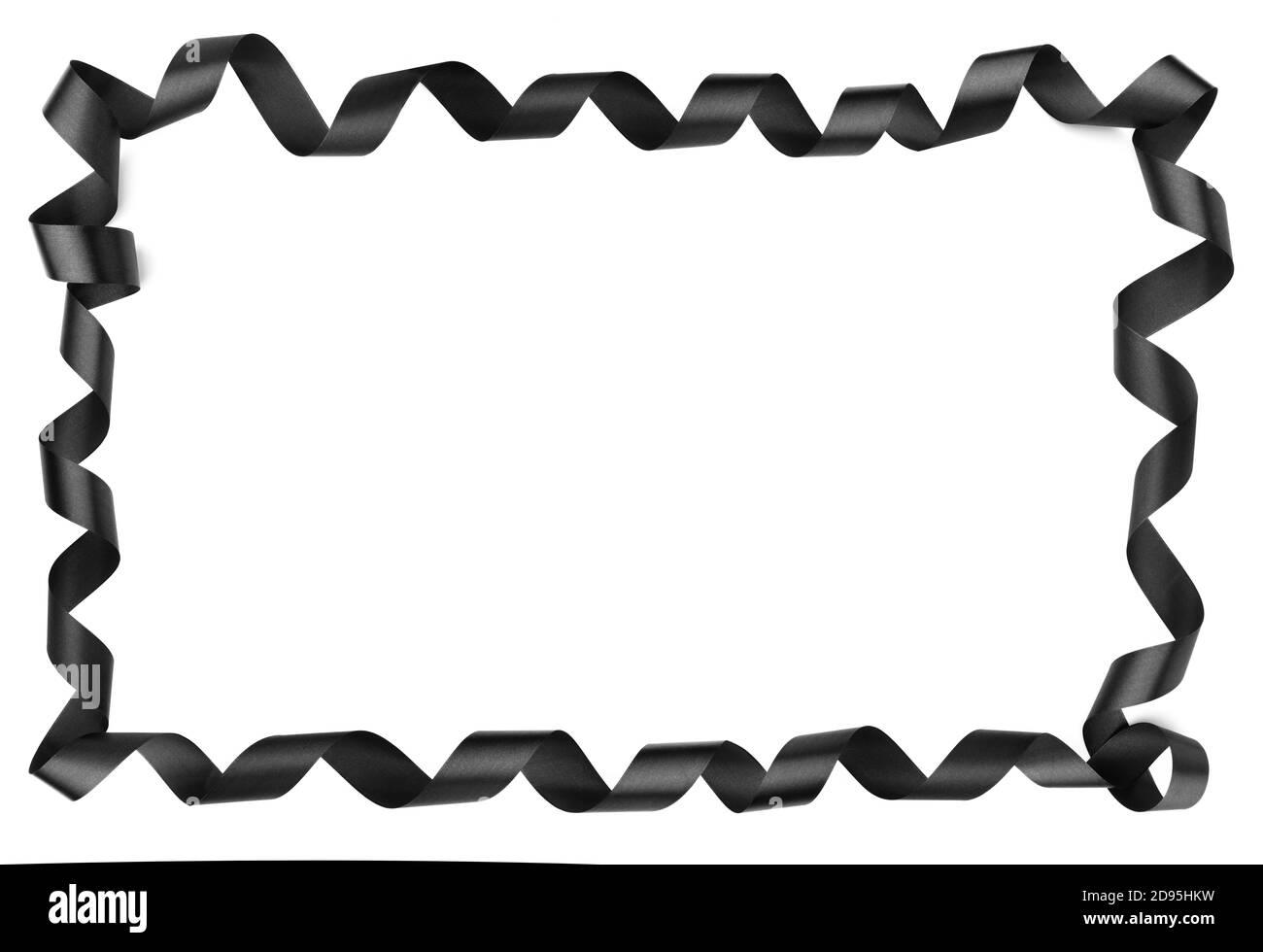 Bordo nero nastro cornice design angolo isolato su sfondo bianco, Black venerdì dono vendita concetto di design Foto Stock