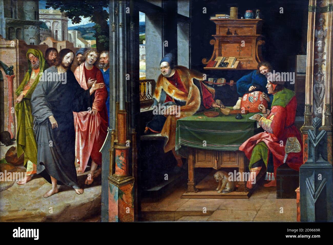 La chiamata di Matteo all'apostolato Cornelis Engebrechtsz 1462 - 1527, Paesi Bassi, Olandese Foto Stock