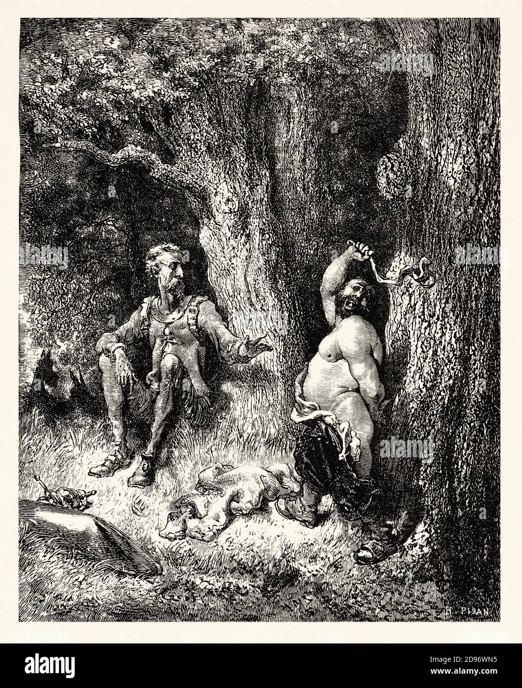Don Chisciotte di Miguel de Cervantes Saavedra. Antica illustrazione dell'incisione del XIX secolo di Gustave Dore Foto Stock