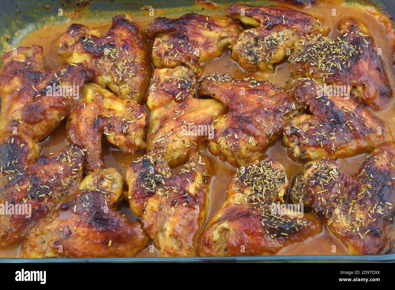 ali di pollo arrosto come cibo americano Foto Stock
