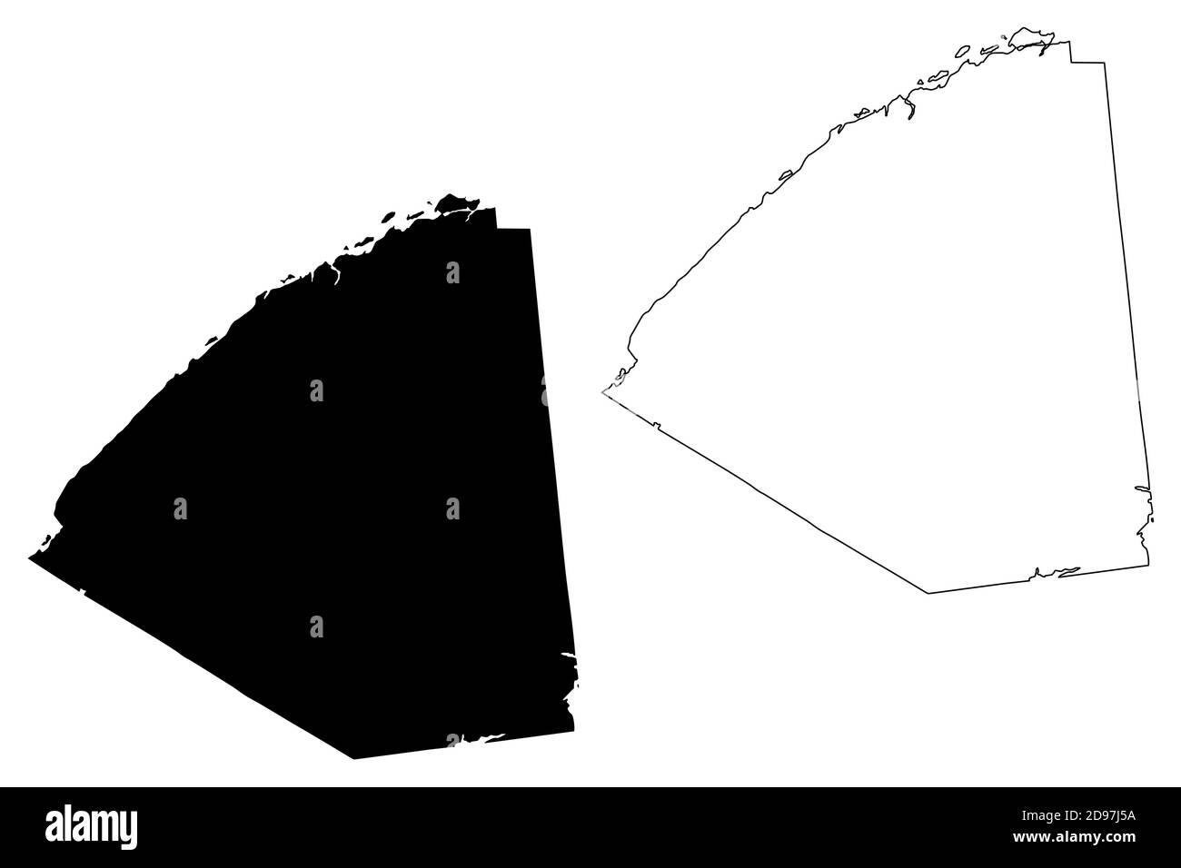 St. Lawrence County, New York state (Stati Uniti, Stati Uniti d'America, Stati Uniti, Stati Uniti, Stati Uniti) mappa vettoriale, schizzo della mappa di Saint Lawrence Illustrazione Vettoriale