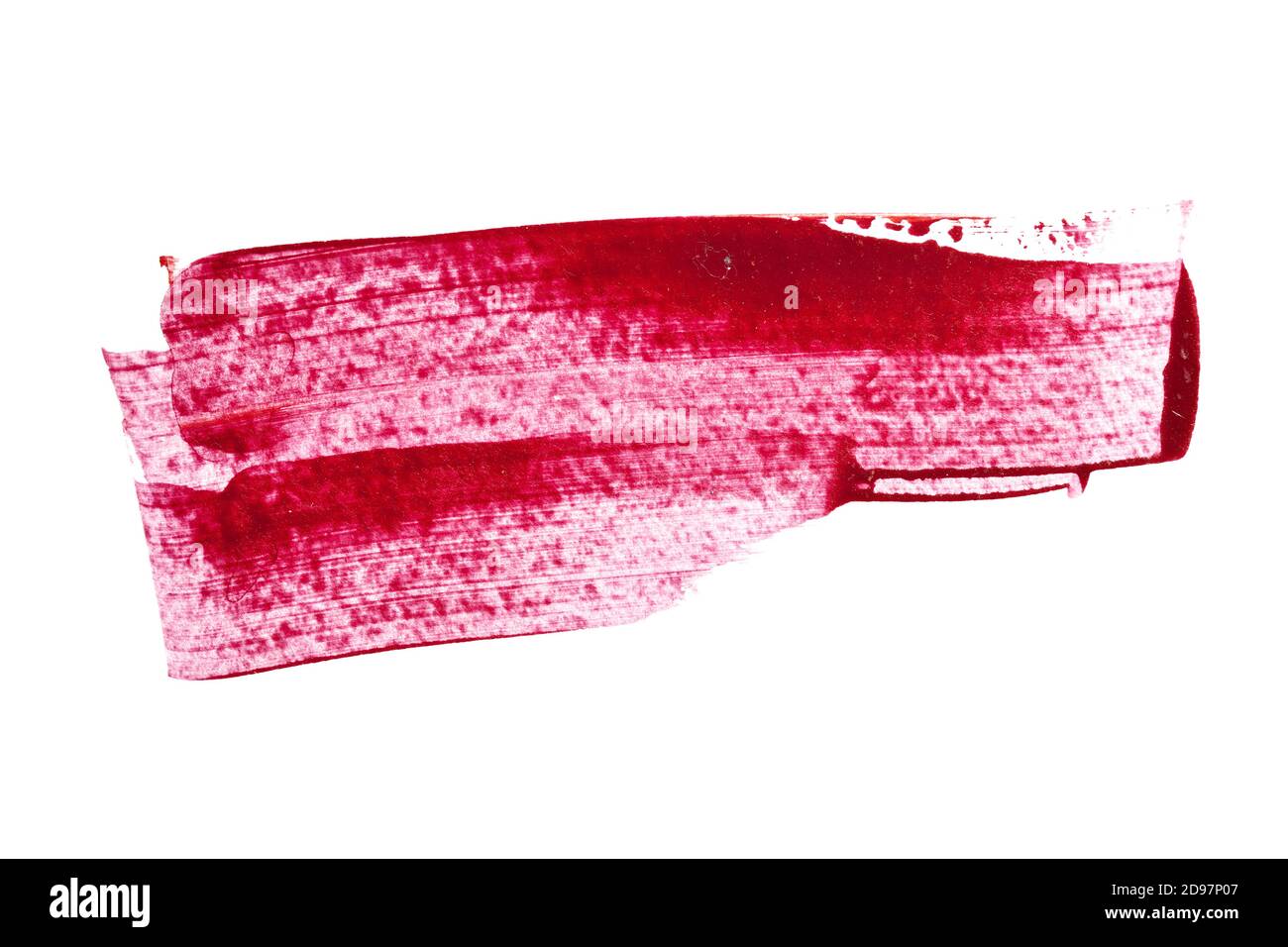 Tratto di pennello rosso espressivo isolato su sfondo bianco. Illustrazione raster Foto Stock