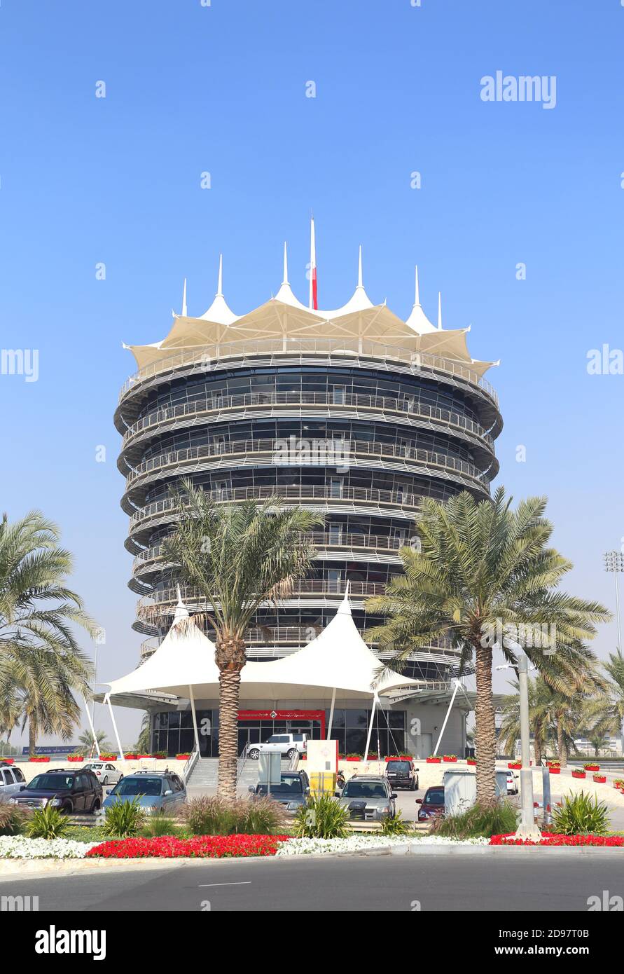 VIP Tower sul circuito di Formula 1, Sakhir, Regno del Bahrain Foto Stock