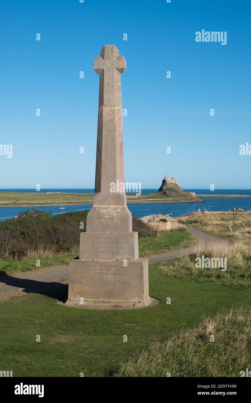 Memoriale di guerra Santo Islnad Northumberland Foto Stock