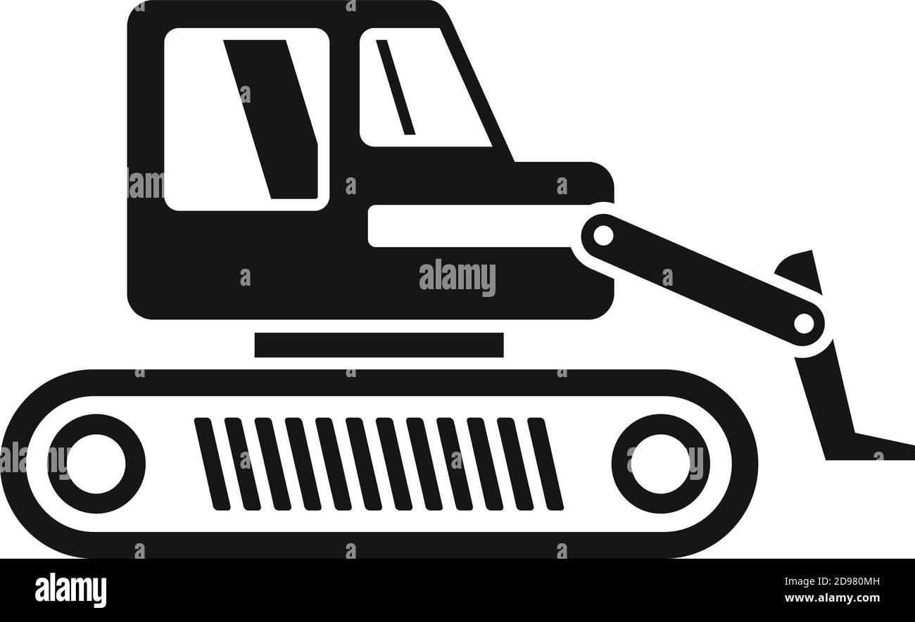 Icona della macchina bulldozer, stile semplice Illustrazione Vettoriale