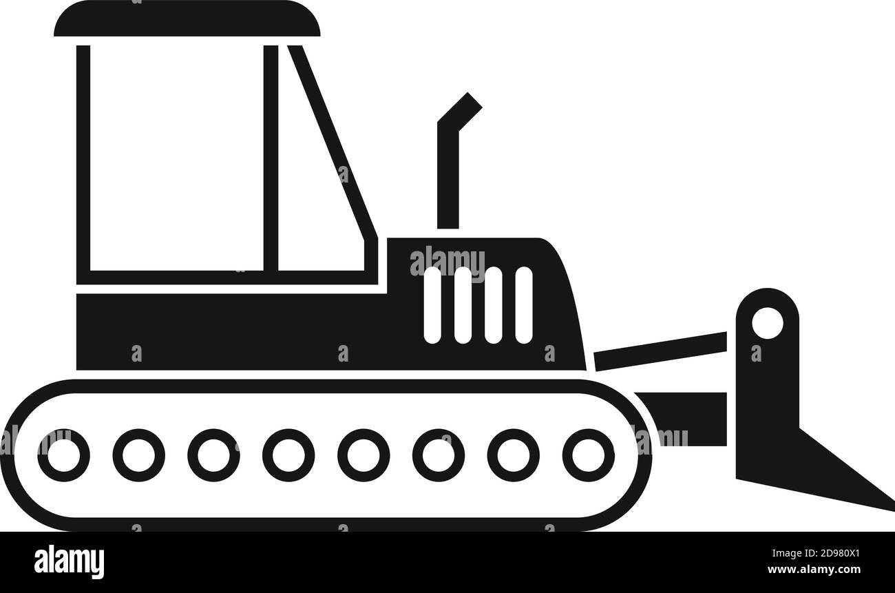 Icona della macchina bulldozer, stile semplice Illustrazione Vettoriale