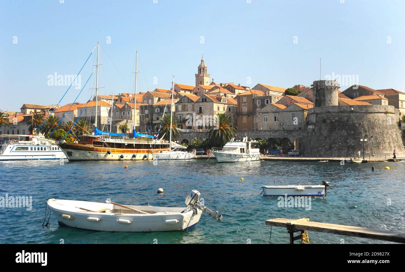 Porto, Korcula, Croazia Foto Stock