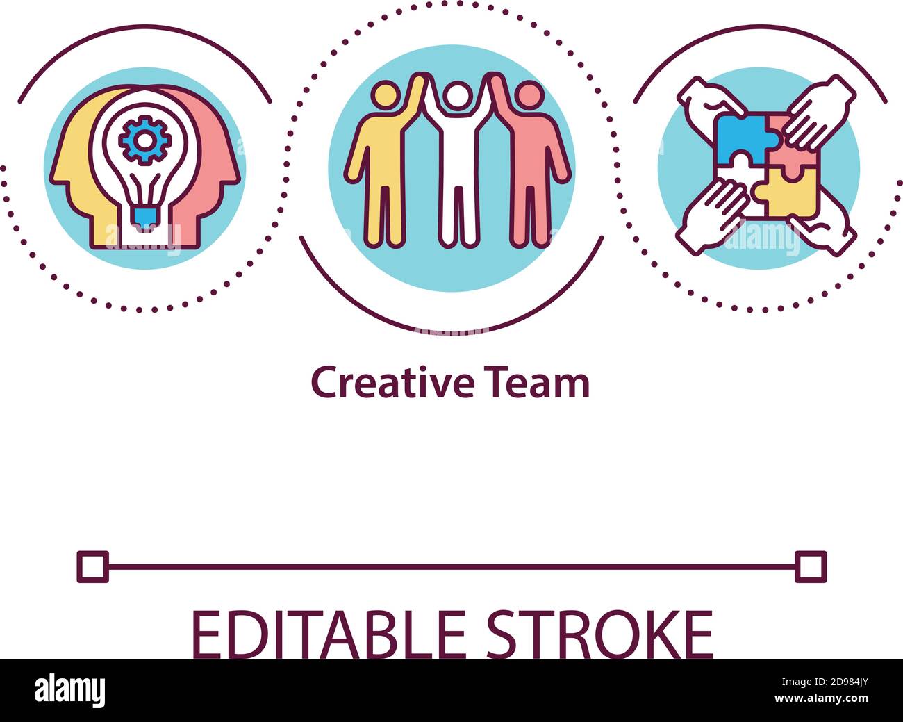 Icona del concetto di team creativo Illustrazione Vettoriale