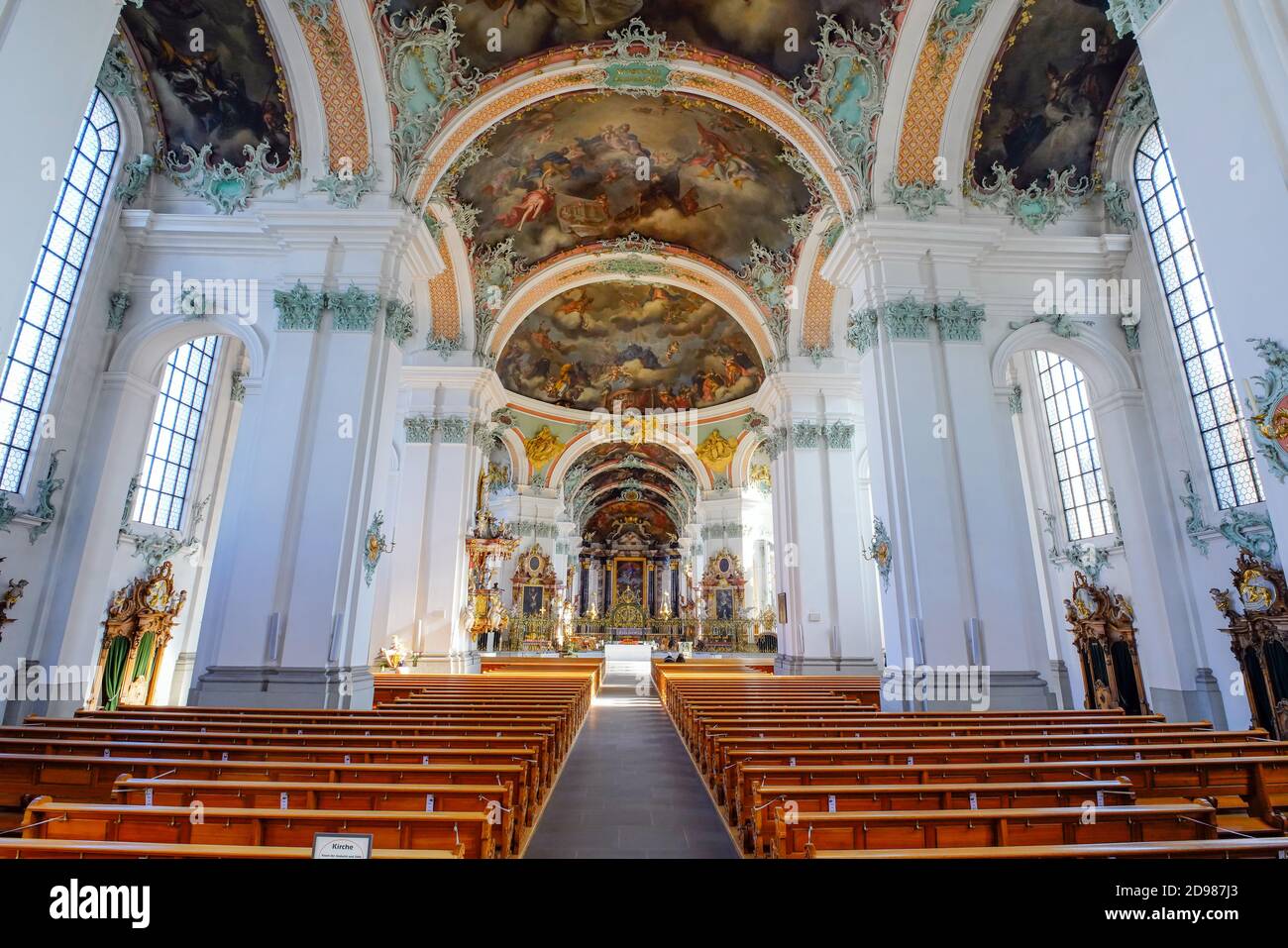 All'interno della Cattedrale di San Gallo (ex abbazia benedettina di San Gallo), patrimonio dell'umanità dell'UNESCO, Svizzera. Foto Stock