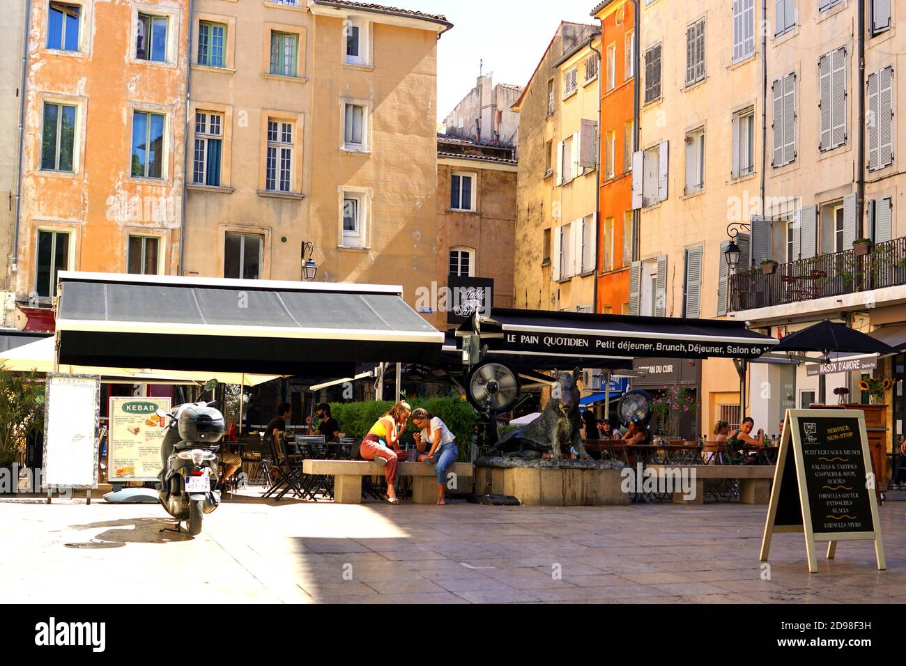 Piazza Richelme a Aix-en-Provence, Francia Foto Stock