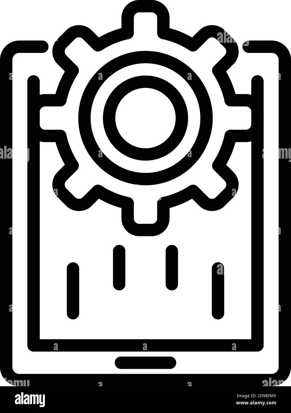 Riparare l'icona del tablet di supporto. Icona vettoriale del supporto per la riparazione dei contorni per la progettazione Web isolata su sfondo bianco Illustrazione Vettoriale