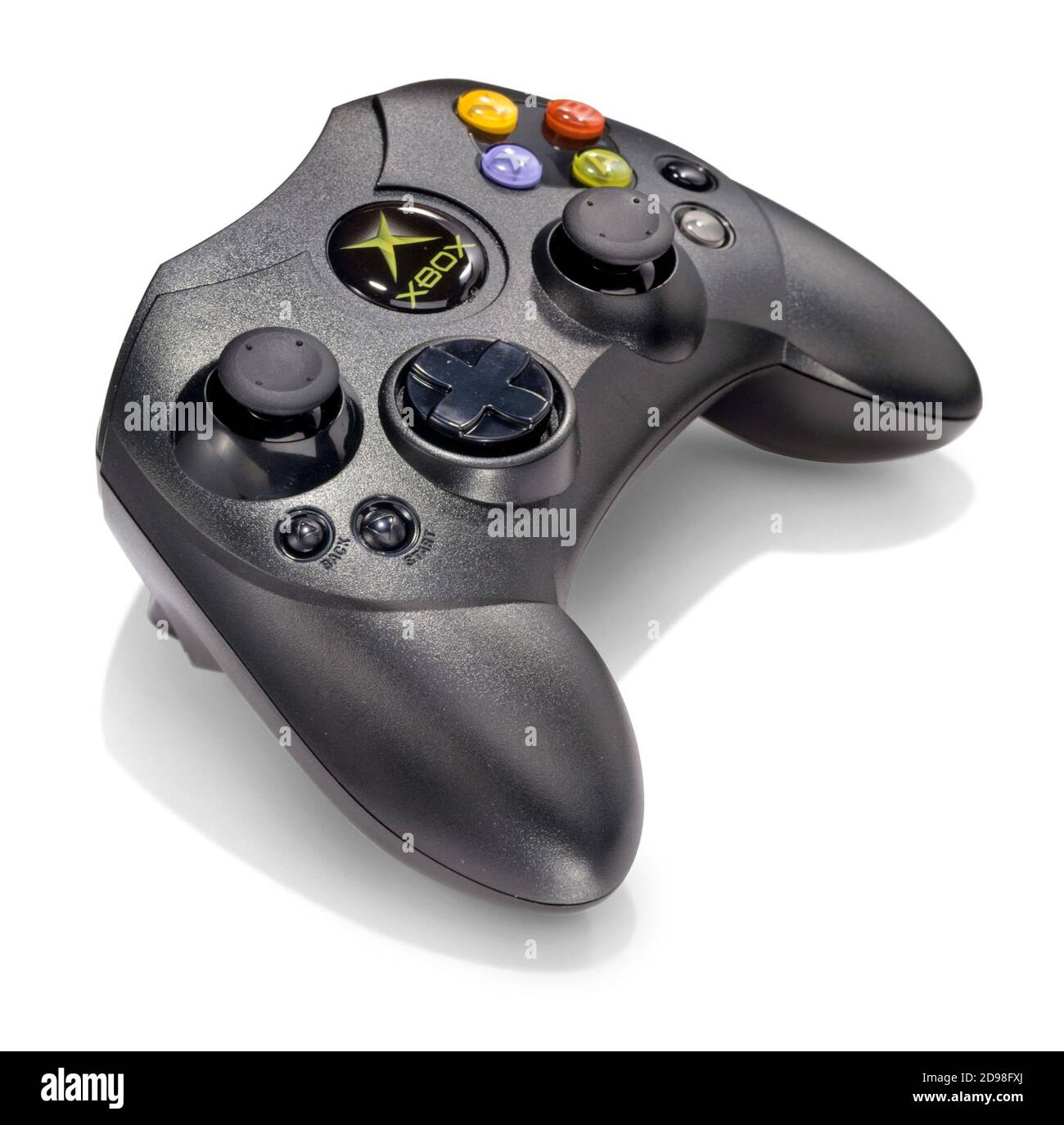 Controller Xbox senza fili fotografati su sfondo bianco Foto Stock
