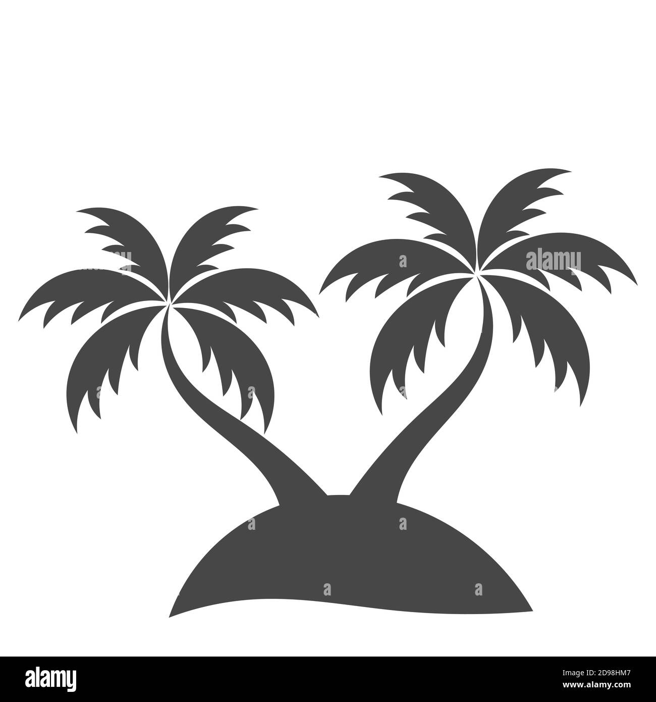 Palme silhouette sull isola. Illustrazione Vettoriale Illustrazione Vettoriale