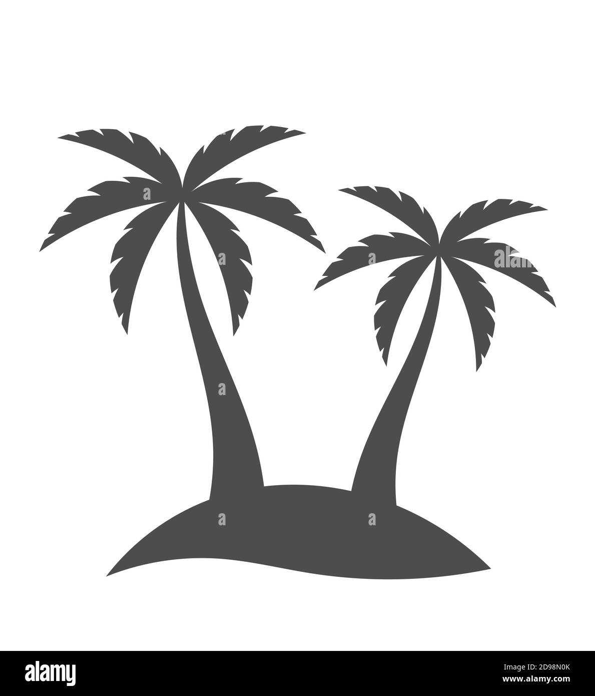 Palme silhouette sull isola. Illustrazione Vettoriale Illustrazione Vettoriale