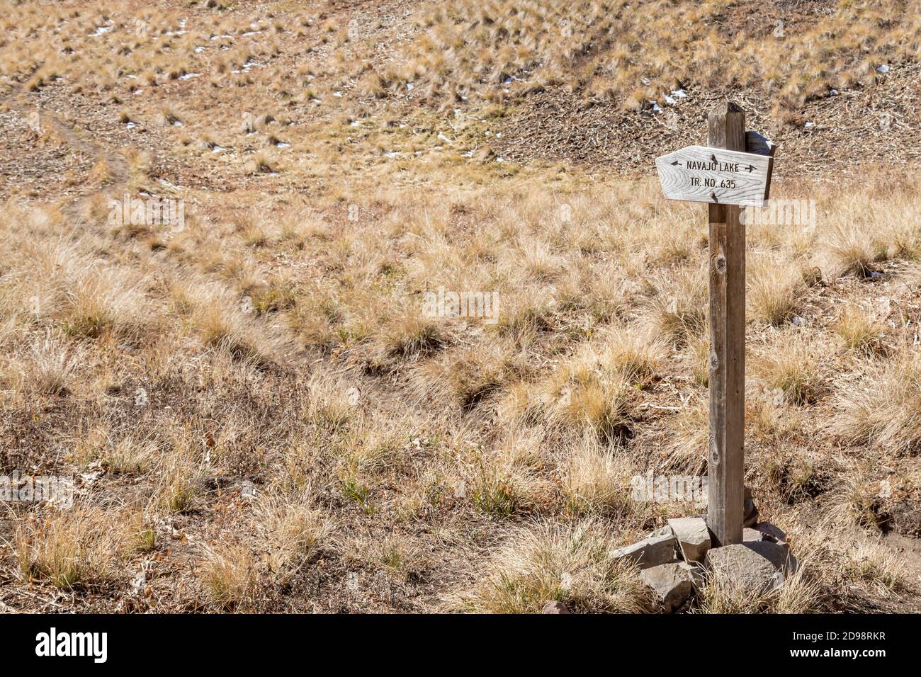 Cartello del sentiero del lago Navajo, Colorado Foto Stock