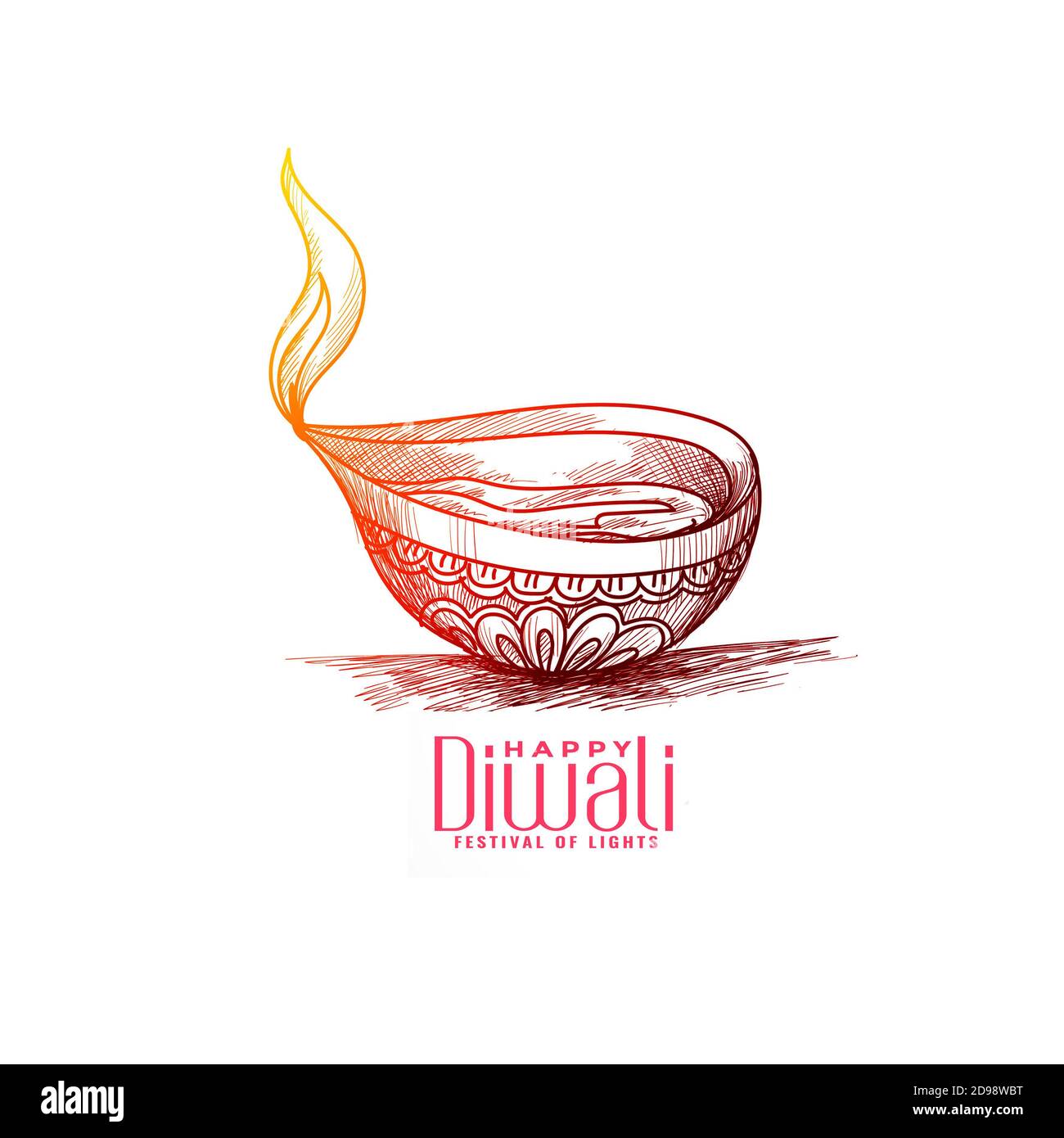 Biglietto d'auguri Diwali - Festival indù Foto Stock