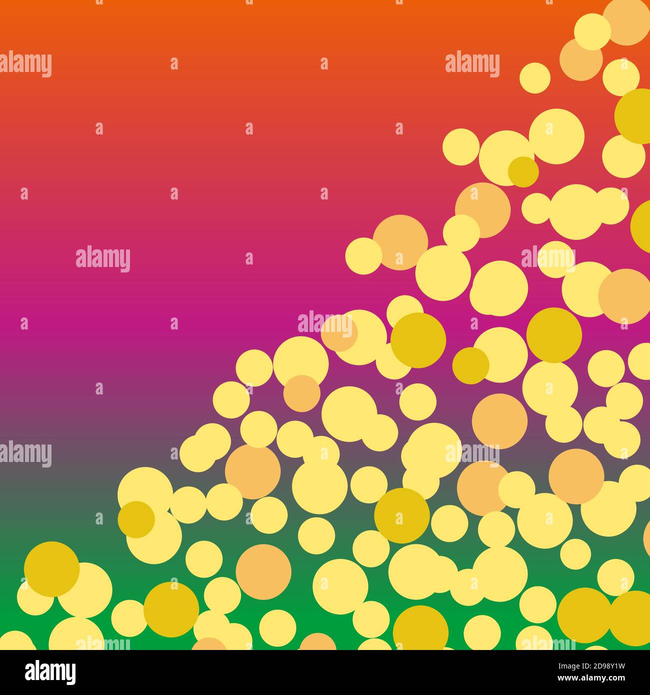 Sfondo a forma di quadrato sfumato con confetti dorati circolari per la decorazione di compleanno, matrimonio, Capodanno e Natale Illustrazione Vettoriale