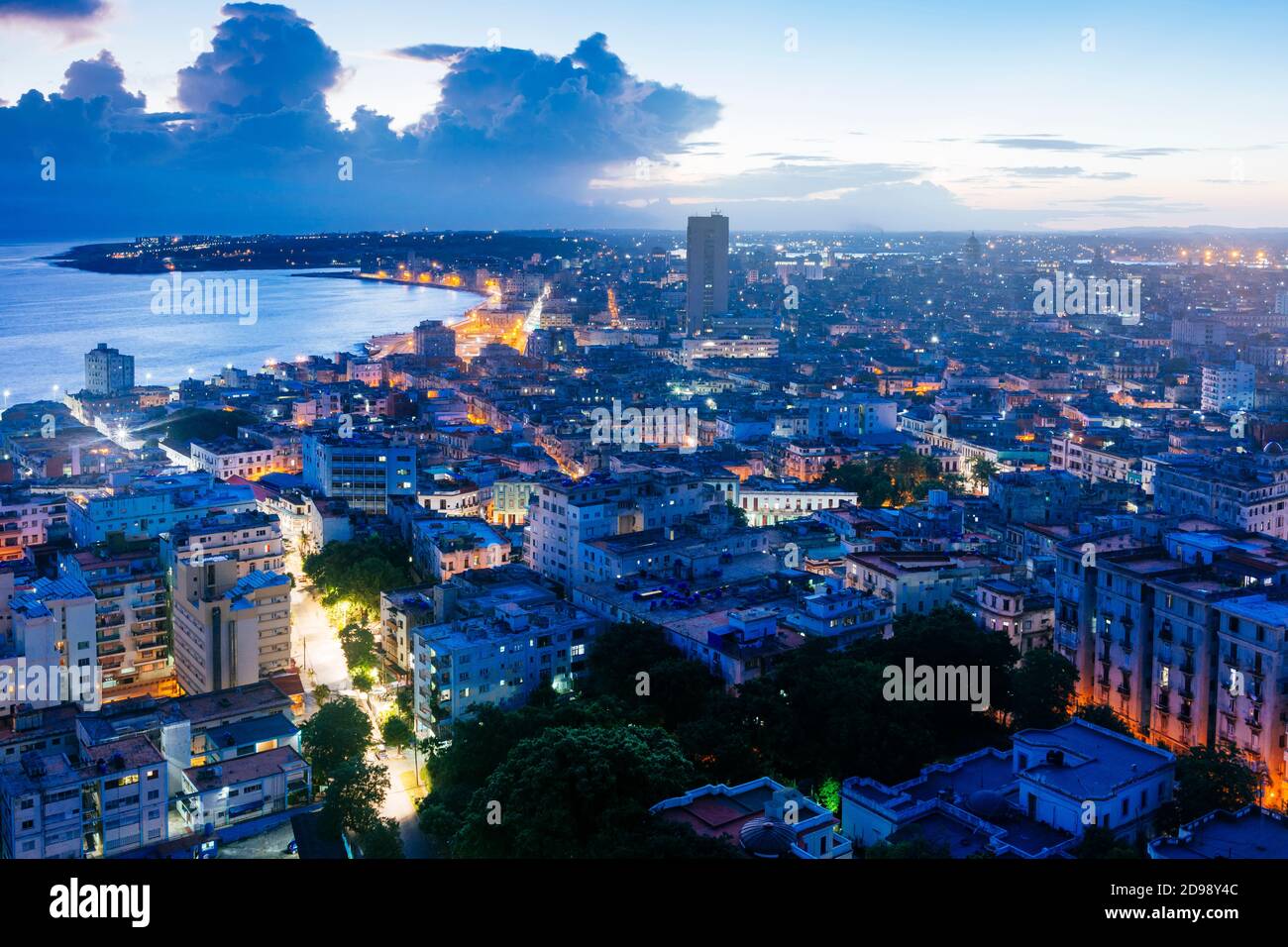 Vista rialzata della Vecchia Avana all'alba. La Habana - la Havana, Cuba, America Latina e Caraibi Foto Stock