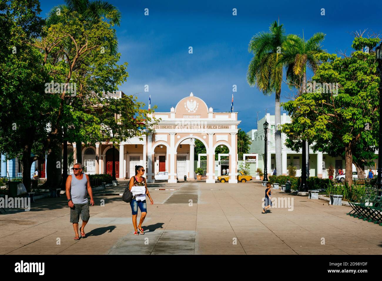 Arco di trionfo, unico a Cuba, al Parco Jose Marti. Cienfuegos, Cuba, America Latina e Caraibi Foto Stock