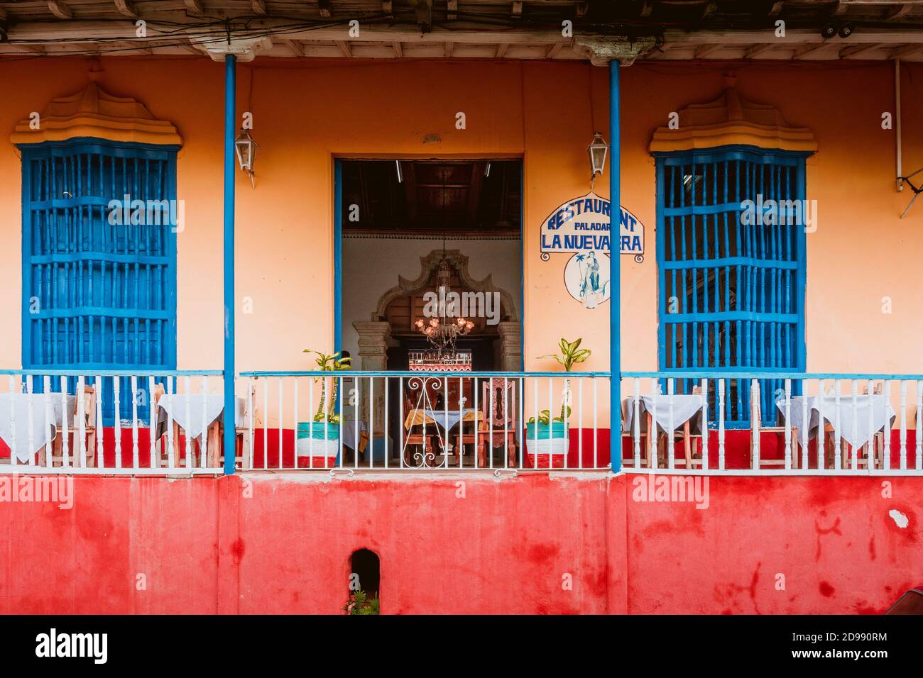 Ristorante 'la Nueva era'. Trinidad, Sancti Spíritus, Cuba, America Latina e Caraibi Foto Stock
