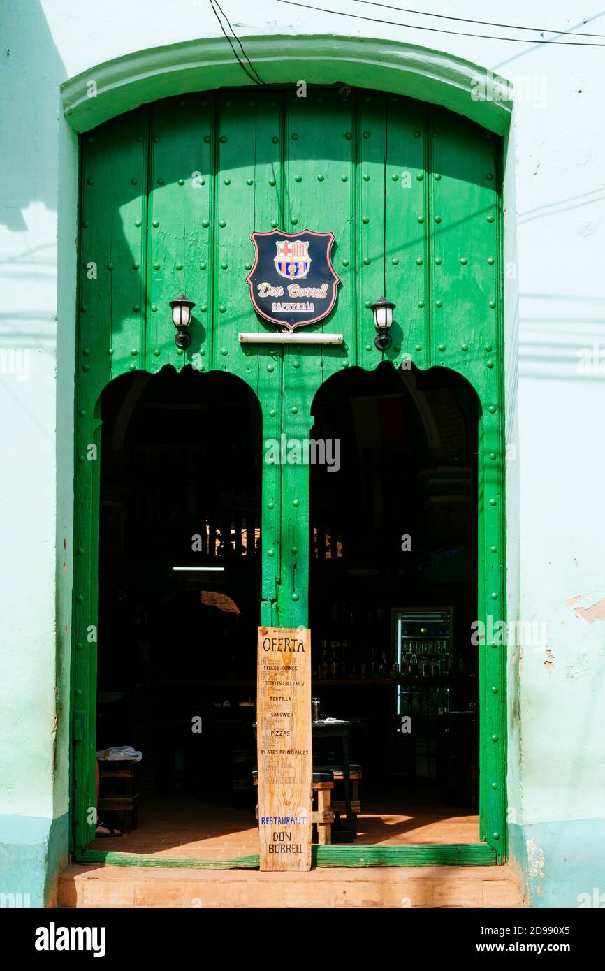 Ristorante 'Don Borrelll'. Architettura coloniale. Trinidad, Sancti Spíritus, Cuba, America Latina e Caraibi Foto Stock