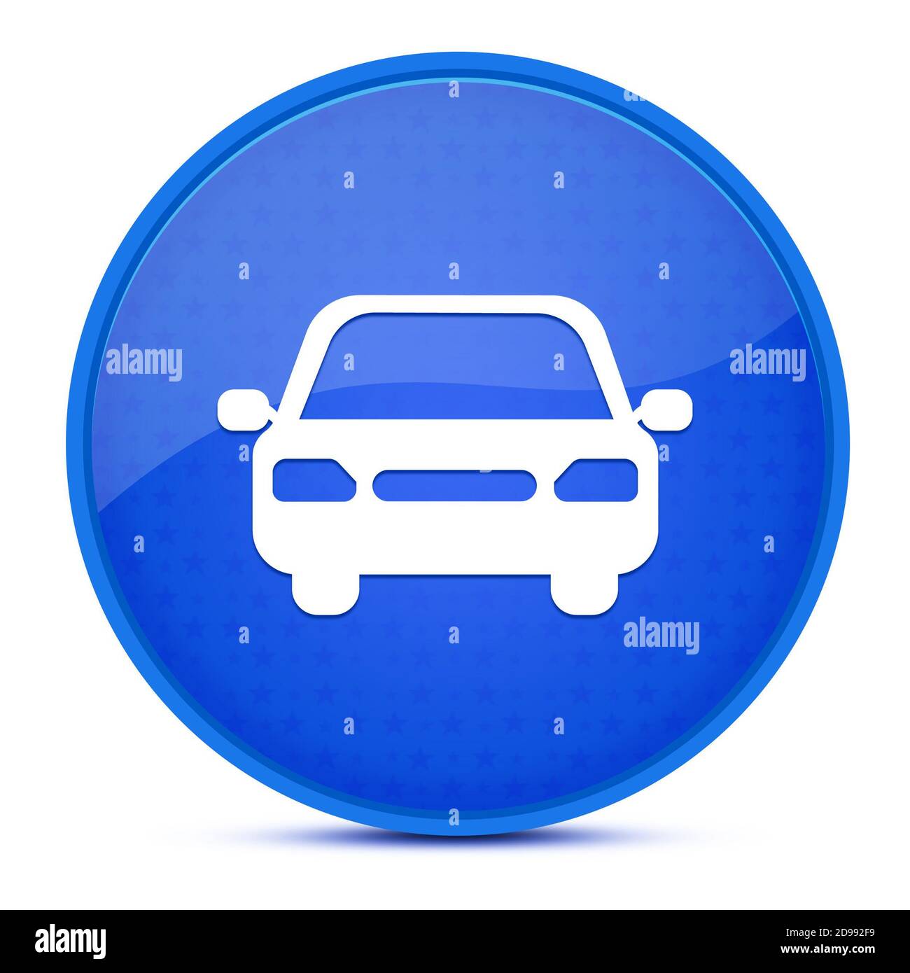 Illustrazione astratta del pulsante rotondo blu lucido dell'estetica dell'automobile Foto Stock