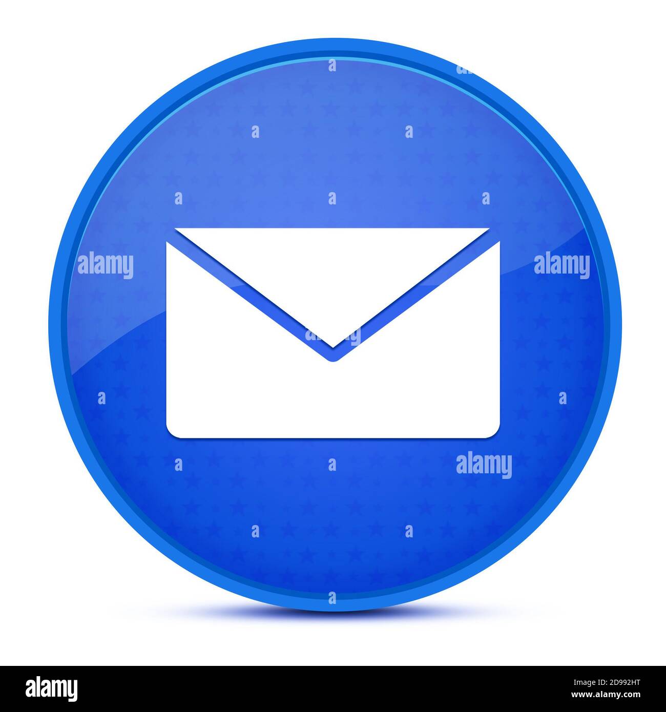 Invia tramite e-mail un'illustrazione astratta del pulsante rotondo blu lucido Foto Stock