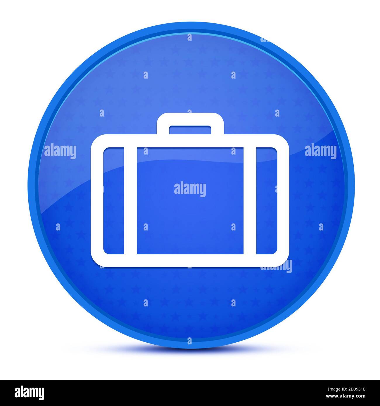 Illustrazione astratta del pulsante rotondo lucido blu per l'estetica della valigetta Foto Stock