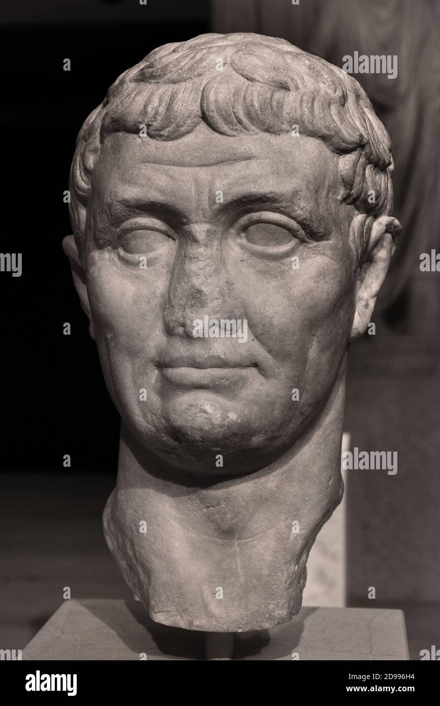 Marcus Antonius (83-30 a.C.). Generale romano e politico del periodo della Repubblica. Busto. 42-31 A.C. Marmo. ( Madrid, Museo Archeologico Nazionale, Spagna,) Foto Stock