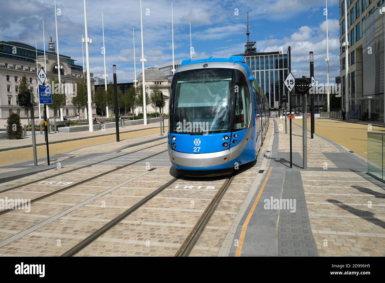 West Midlands Metro a Centenary Square Birmingham City Centre England UK Foto Stock
