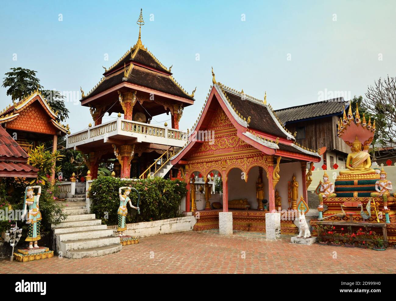 Ha cantato tempio Laos Foto Stock