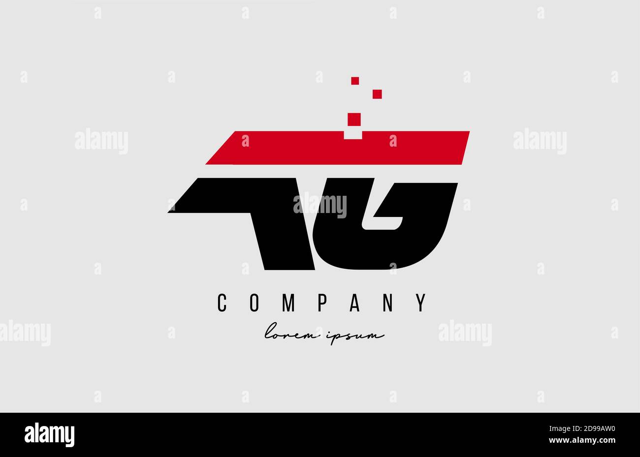 combinazione di logo lettera alfabetica ag a g in rosso e nero. Design creativo delle icone per aziende e aziende Illustrazione Vettoriale