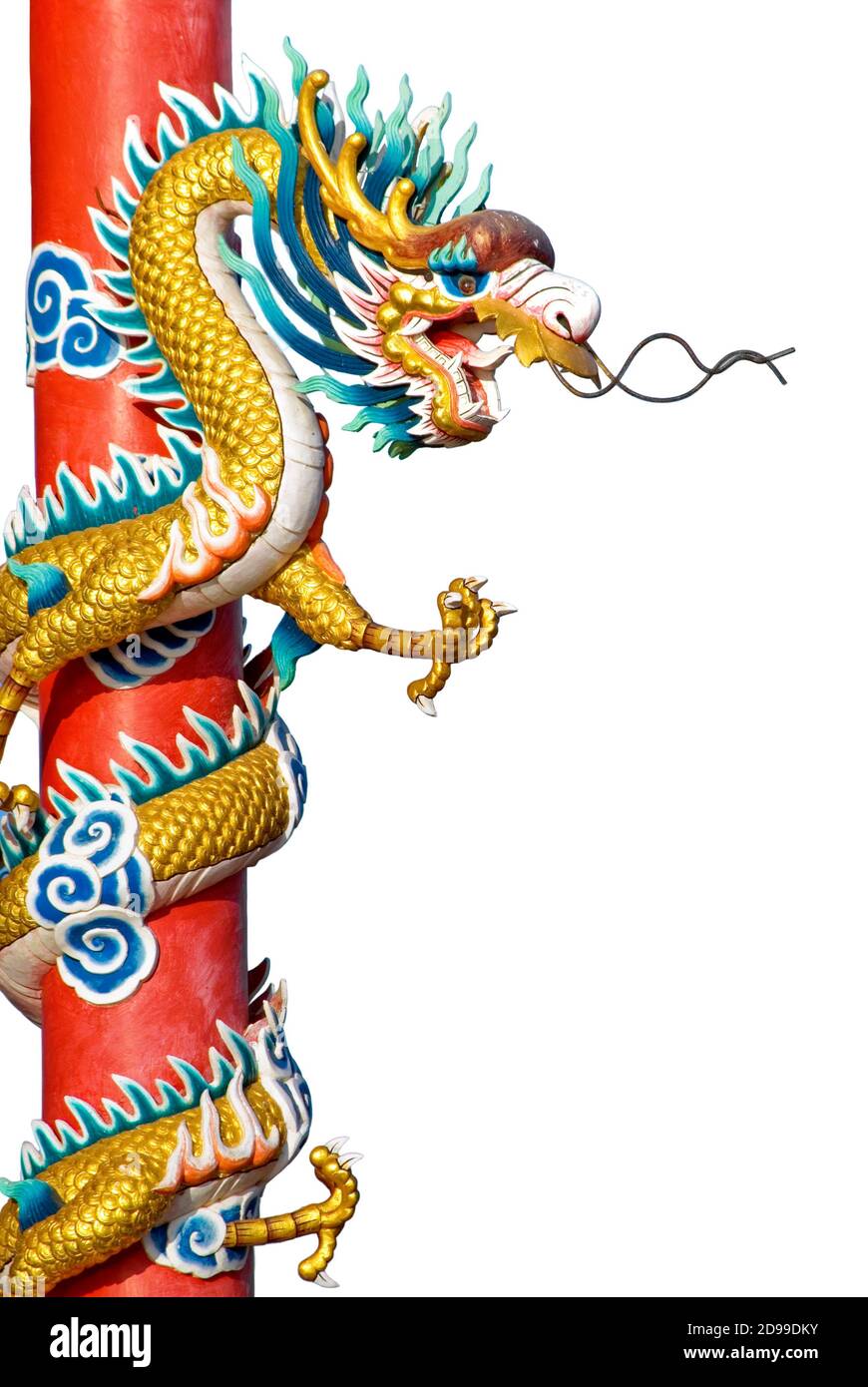 Drago cinese al Tempio di Tao, Sri Racha, Chonburi, Thailandia Foto Stock
