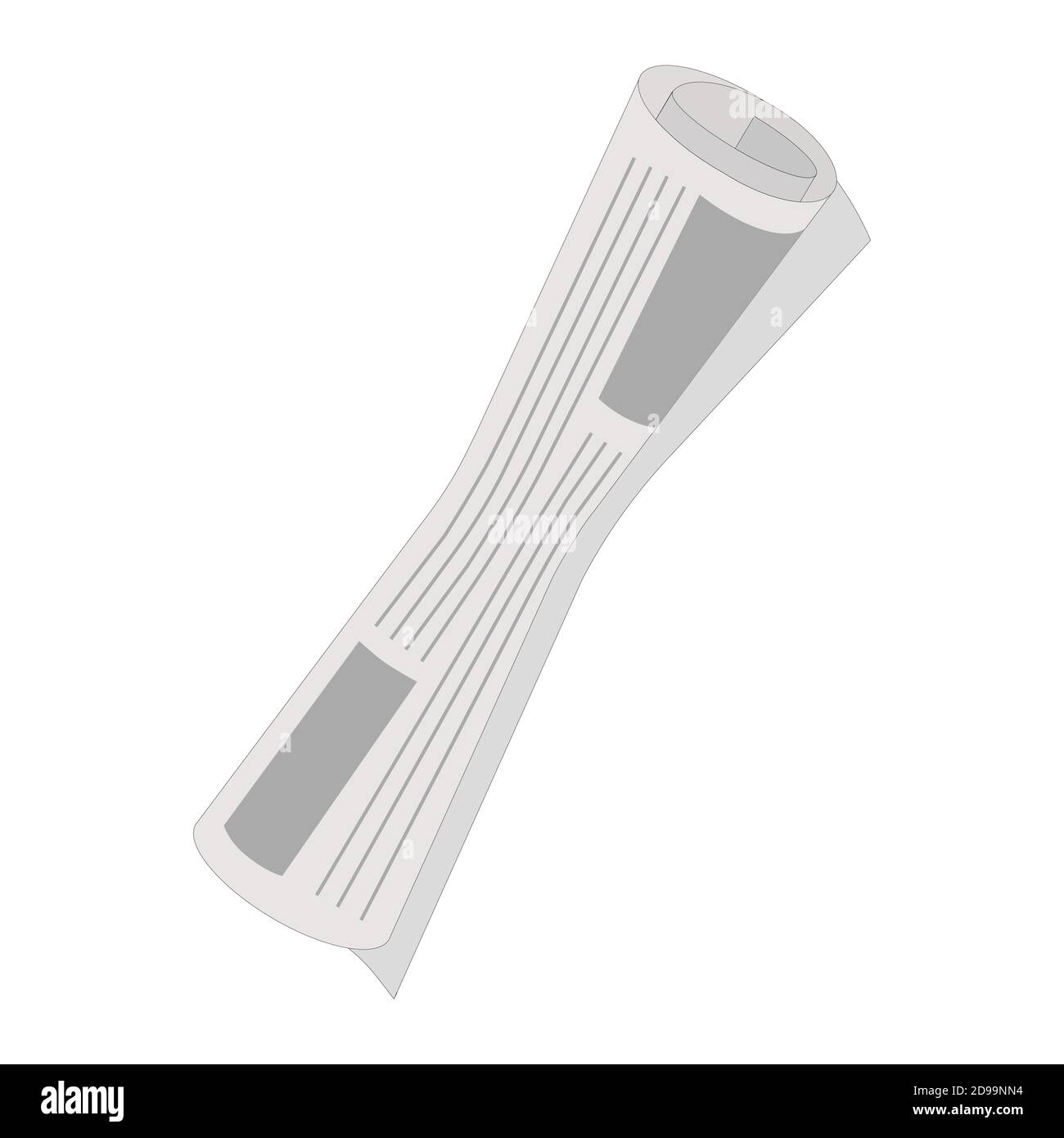 Giornale laminato isolato su sfondo bianco. Illustrazione vettoriale. Illustrazione Vettoriale