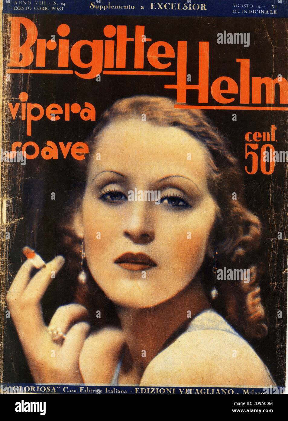 1933 , GERMANIA : rivista italiana di appassionati di cinema dedicata all'attrice tedesca BRIGITTE HELM ( vero nome Gisele Eve Schittenhelm , 1906 - 1996 ) - film - cinema - copertina - copertina --- Archivio GBB Foto Stock