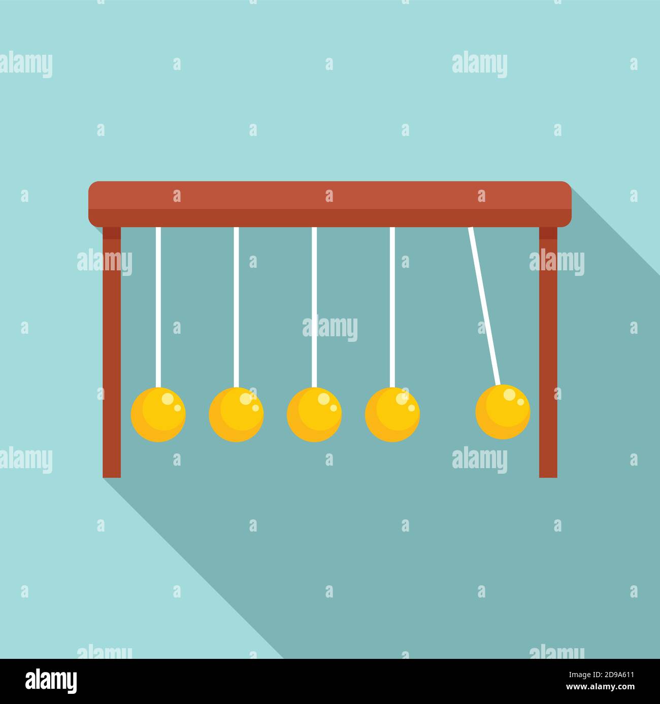 Icona del supporto per gravità Newton, stile piatto Illustrazione Vettoriale