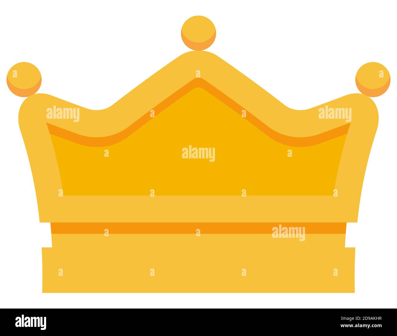 Corona d'oro classica. Bellissimo simbolo reale in stile cartoon. Illustrazione Vettoriale