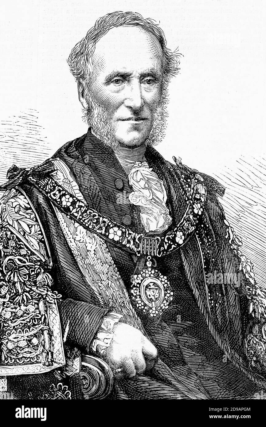 Warren Stormes Hale, sindaco di Londra. 1791-1872. Illustrazione antica. 1867. Foto Stock
