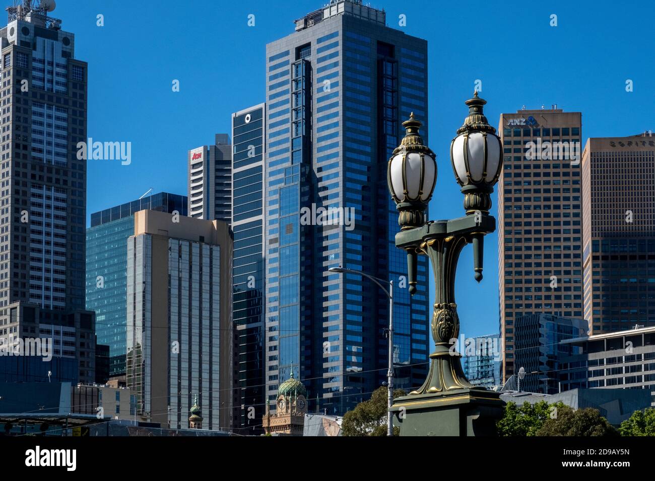 Lo skyline della città di Melbourne, Australia Foto Stock