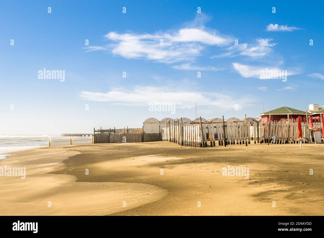 Scenario costiero del Lido di Ostia - Roma, Italia Foto Stock